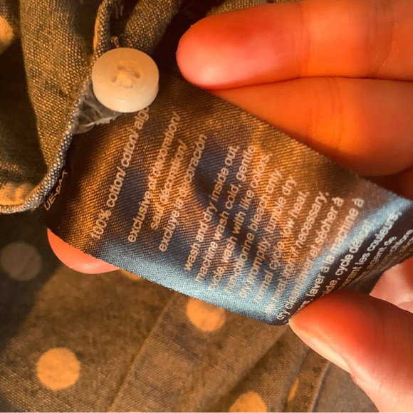 Tommy Hilfiger Top Denim Cotton Blue Blouse Shirt Women Size Small Polka Dot - Picture 3 of 3